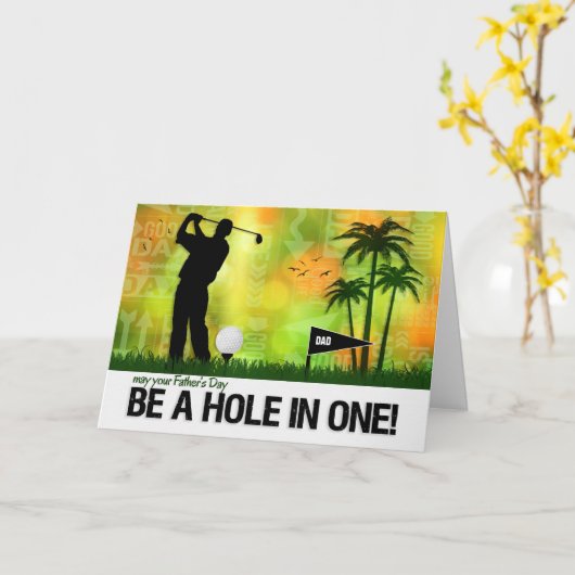 Carte Trou de Fête des pères personnalisé en un seul thè (Fleur jaune)