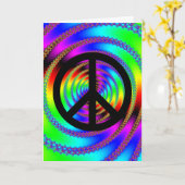 Carte Trou de ver avec signe de paix noir (Fleur jaune)