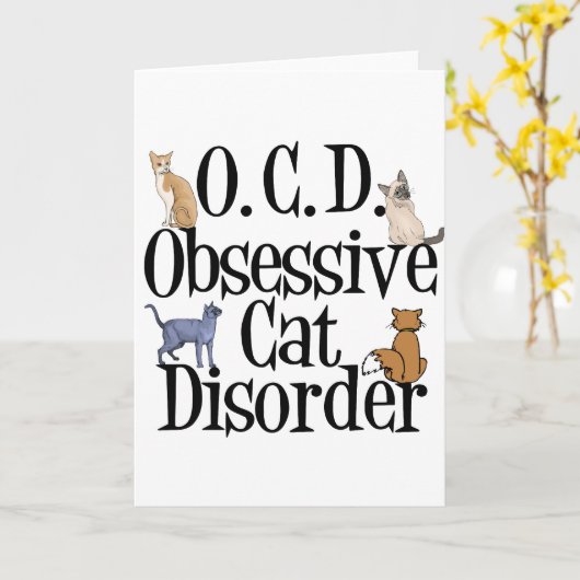 Carte Trouble de chat obsessionnel (Fleur jaune)