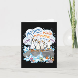 Carte Troupeau de mouettes bondées Maman drôle qui crie