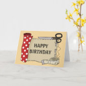 Carte Trousse de Couture Joyeux Anniversaire (Fleur jaune)