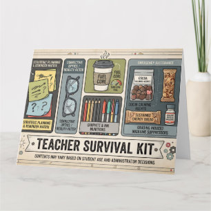 Carte "Trousse de Survie de l'Enseignant" Fournitures po
