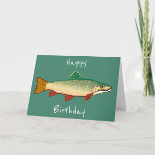 Carte Trout fish birthday art