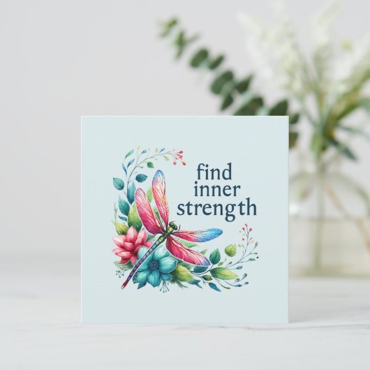 Carte Trouver la force intérieure - libellule artistique (Debout devant)