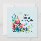 Carte Trouver la force intérieure - libellule artistique (Devant)