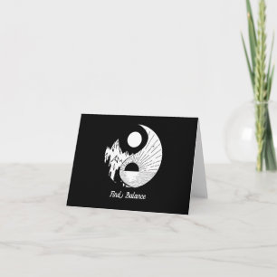 Carte Trouver l'équilibre Zen Yin Yang Noir Blanc