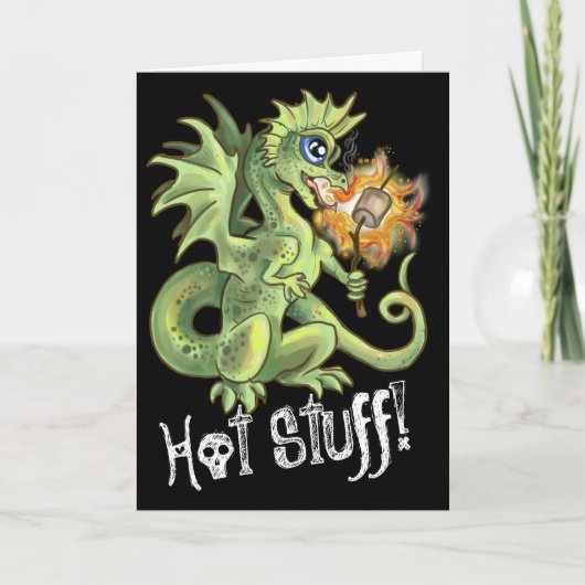 Carte Truc de feu ! petit marshmallow qui grille dragon (Devant)