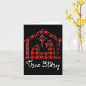 Carte True Story Christmas Manger Nativity Scene Buffalo (Fleur jaune)