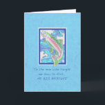 Carte Truite pour l'anniversaire de Big Brother<br><div class="desc">Cette carte fantaisiste représente une truite arc-en-ciel nageant dans un ruisseau écumeux, et dit "À l'homme qui m'a appris à pêcher... MON GRAND FRÈRE" Et à l'intérieur, "Tu m'as aidé à appâter mon crochet, à lancer ma ligne et à démêler mes problèmes. Je t'aime. Joyeux Anniversaire ! Que tu attrapes...</div>