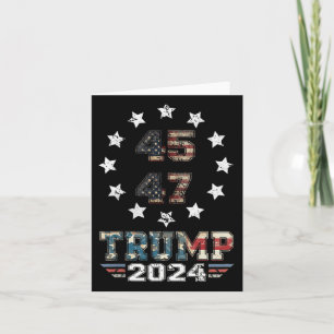 Carte Trump 2024 Drapeau américain 2 côté