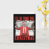 Carte Trump 2024 Je serai à la maison pour Noël (Fleur jaune)