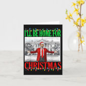 Carte Trump 2024 Je serai à la maison pour Noël Trump dr (Fleur jaune)
