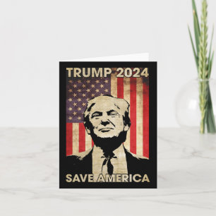 Carte Trump 2024 Sauvez l'Amérique Amérique - Drapeau Él