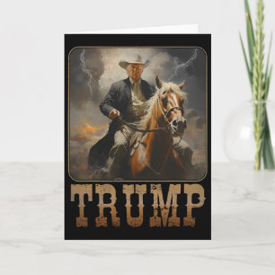Carte Trump 2025 Président Cow-boy Cheval à cheval Weste
