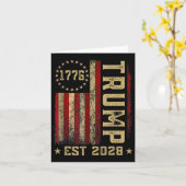 Carte Trump 2028 Vote Donald Trump America Drapeau améri (Fleur jaune)