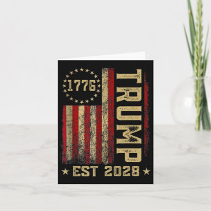 Carte Trump 2028 Vote Donald Trump America Drapeau améri