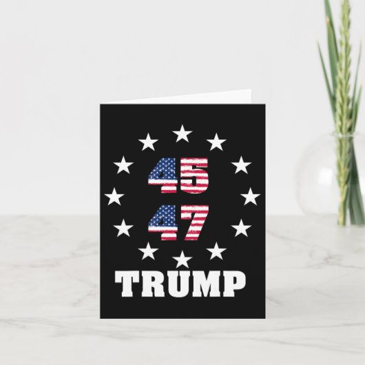 Carte Trump 45 47 Président Usa Drapeau 2024 2025 Gagnan (Devant)