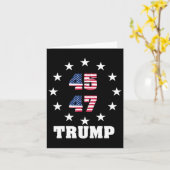 Carte Trump 45 47 Président Usa Drapeau 2024 2025 Gagnan (Fleur jaune)