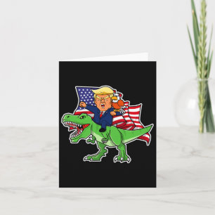 Carte Trump À cheval Sur Un Dinosaure Trex Drôle Merica