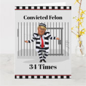 Carte Trump a condamné Felon Greeting Card (Fleur jaune)
