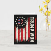 Carte Trump a gagné 2024 45 47e Président Drapeau des Ét (Fleur jaune)