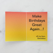 Carte Trump Anniversaire 🎉 drôle de pensée bulle MAGA (Intérieur)