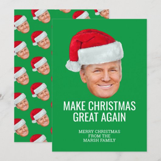 Carte Trump avec Santa Hat - Rendre Noël magnifique (Devant / Derrière)