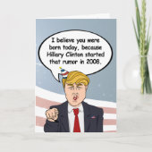 Carte Trump Birthday Card - Hillary a commencé votre ann (Devant)