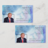 Carte Trump Blue Watercolor 2 côté (Devant / Derrière)