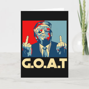 Carte Trump chèvre 45e président doigt d'honneur électio