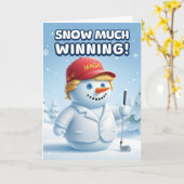Carte Trump Christmas Card | Snowman Trump (Fleur jaune)