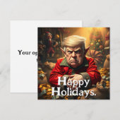Carte Trump comme un elfe de Noël en colère (Devant / Derrière)