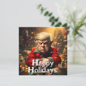 Carte Trump comme un elfe de Noël en colère (Debout devant)