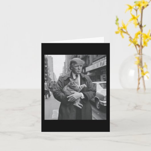 Carte Trump Et Chat Drôle (Fleur jaune)