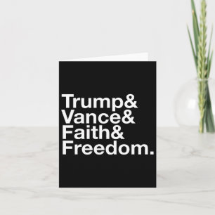 Carte Trump Et Vance Faith Freedom List - Élection Améri