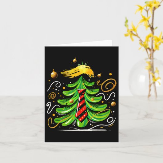 Carte Trump Funny Christmas Tree (Fleur jaune)