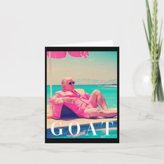 Carte Trump Goat été 2024 Retro Funny Rose Donald Tru (Devant)