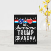 Carte Trump, grand-mère américaine, drapeau américain, s (Fleur jaune)