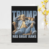Carte Trump Has Great Jeans Funny Retro (Fleur jaune)