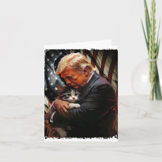Carte Trump Holding Cats Joyeux Noël Festive Funny (Devant)