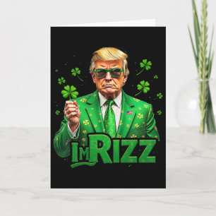 Carte Trump Je suis Rizz Saint-Patrick Chanceux Trèfle I