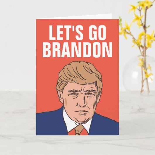 CARTE TRUMP LET'S GO BRANDON BONNE ANNÉE 2022 (Fleur jaune)
