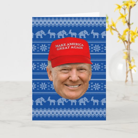 Carte TRUMP MAGA Noël (Fleur jaune)