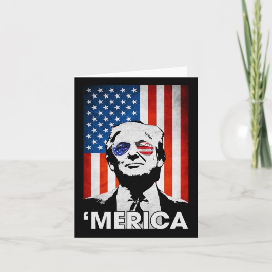 Carte Trump Merica Drapeau Américain 4 Juillet Murica Pa (Devant)