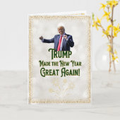 Carte Trump New Year's Card | Funny Trump Card (Fleur jaune)