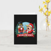 Carte Trump Père Noël Avec Casse-Noisette Ils Mangent  (Fleur jaune)