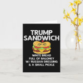 Carte Trump Sandwich Anti-Trump Vintage (Fleur jaune)