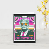 Carte Trump sarcastique L'essor de Crypto Bitcoin King T (Fleur jaune)