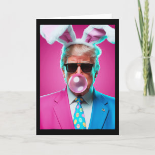 Carte Trump soufflant du bubble gum politique républicai