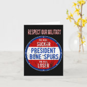 Carte Trump Sucker Loser Nous Respectons Notre Armée (Fleur jaune)